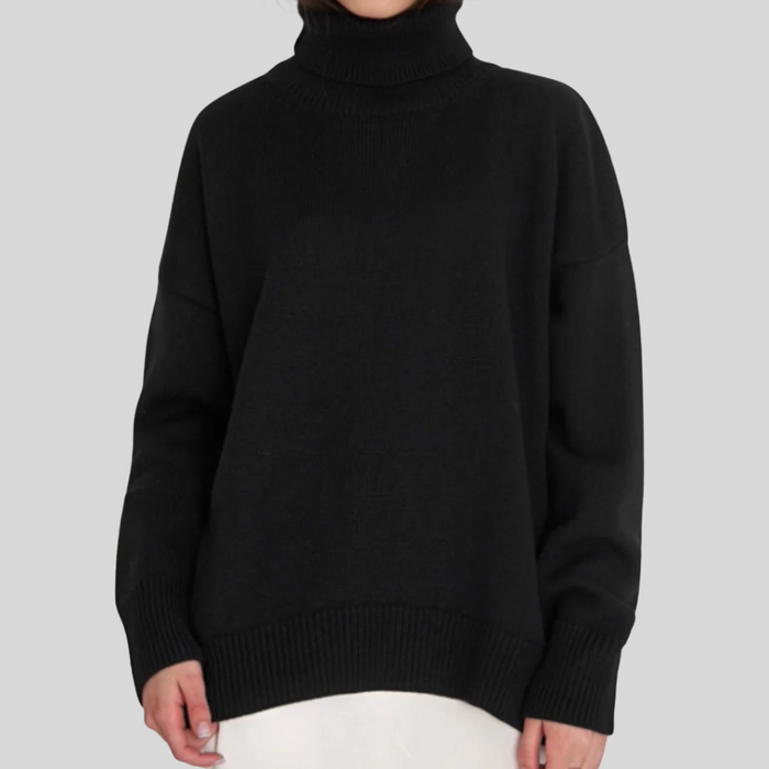 Women's Turtleneck Jumper with Puff Sleeves