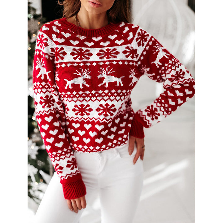 Woman in a reindeer Christmas jumper