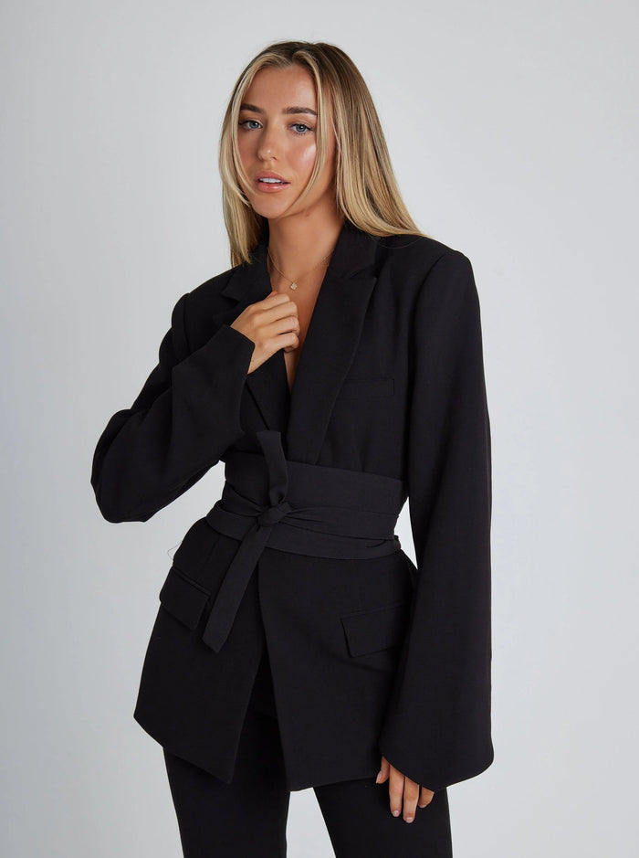 Women's Belted Blazer with Tailored Fit