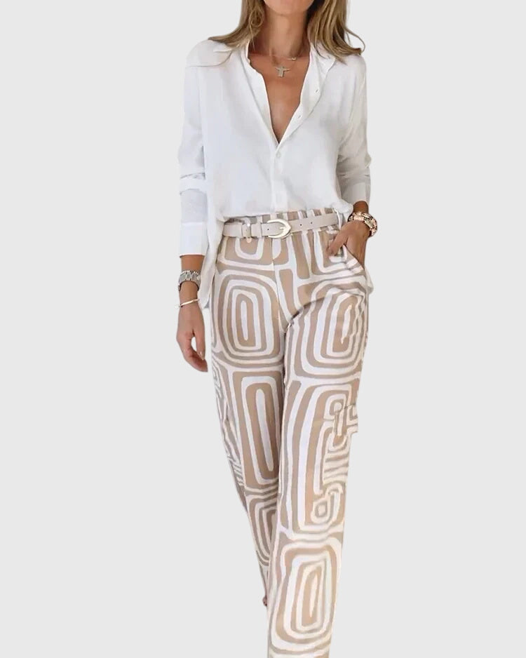 Emilia | Stylish Trousers + Free Blouse &amp; Belt