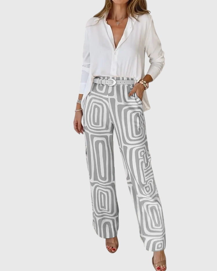 Emilia | Stylish Trousers + Free Blouse &amp; Belt