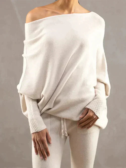 Women's One-Shoulder Jumper with Dolman Sleeves