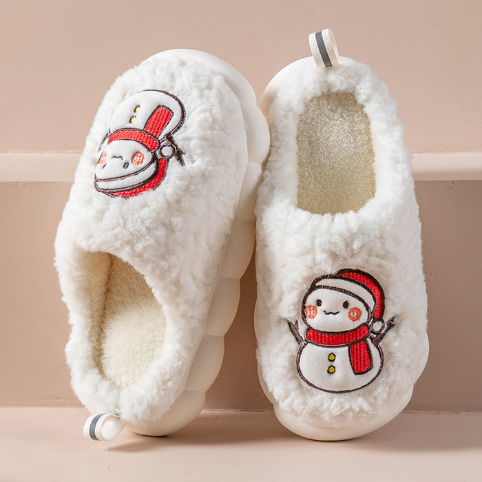 Harriet | Fluffy snowman slippers with thick anti-slip sole