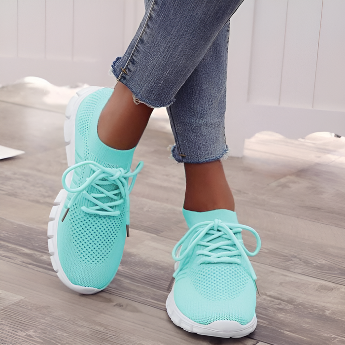 Women's Knit Sock Sneakers Lace-Up Lightweight Mesh
