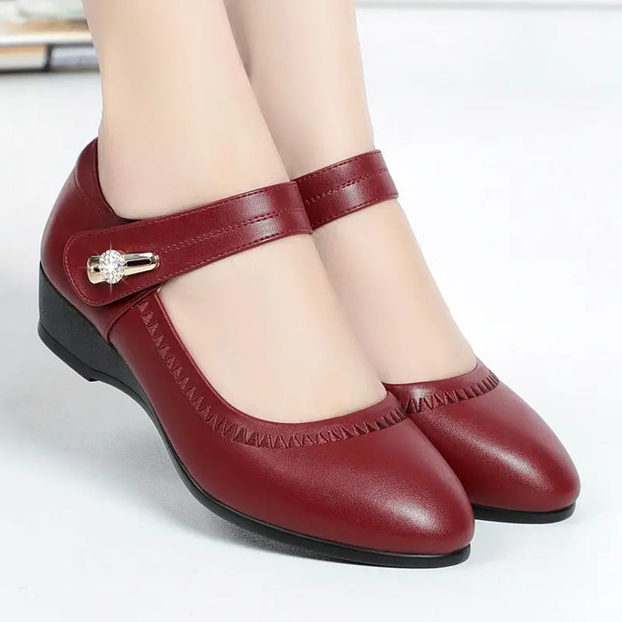 Women's Mary Jane Wedge Shoes with Cushioned Sole