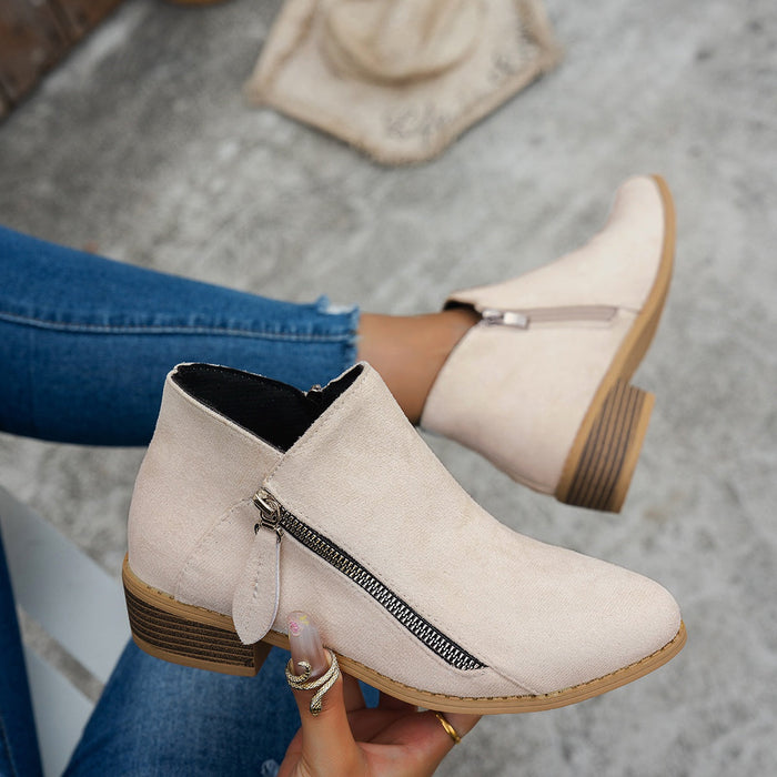 Women's Side-Zip Ankle Boots with Block Heel