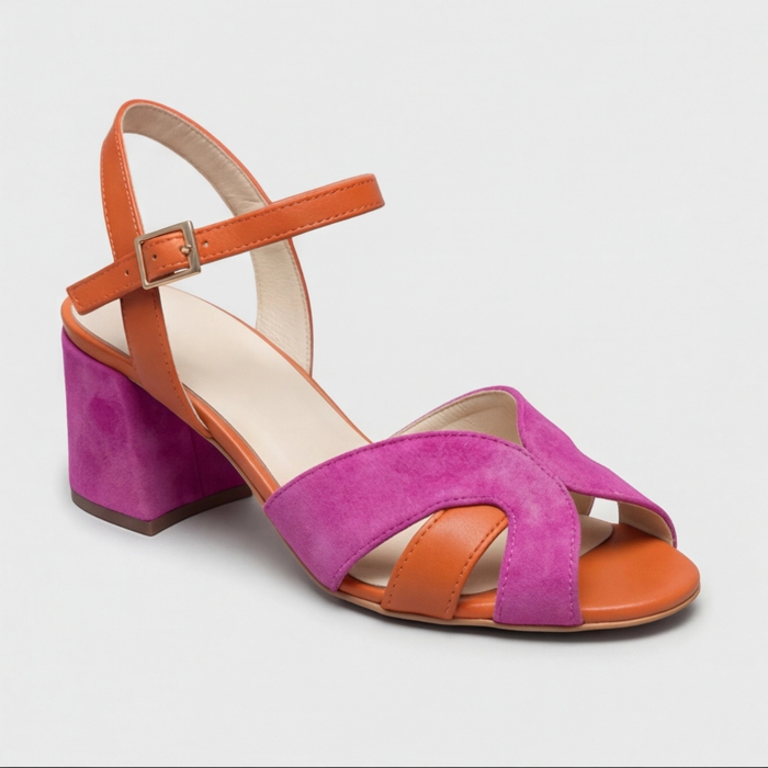 Women's Block Heel Sandals with Crossover Straps