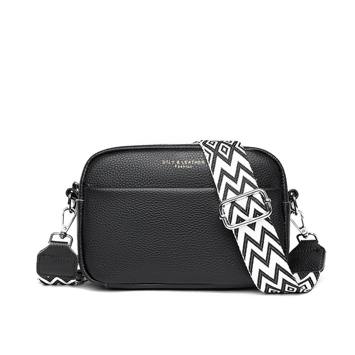 Phoebe | Small leather crossbody bag with wide strap