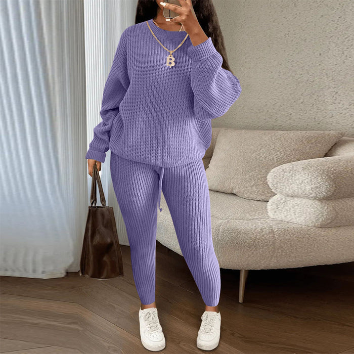 Imogen | Ribbed Knit Lounge Set, Loose Jumper and Drawstring Trousers