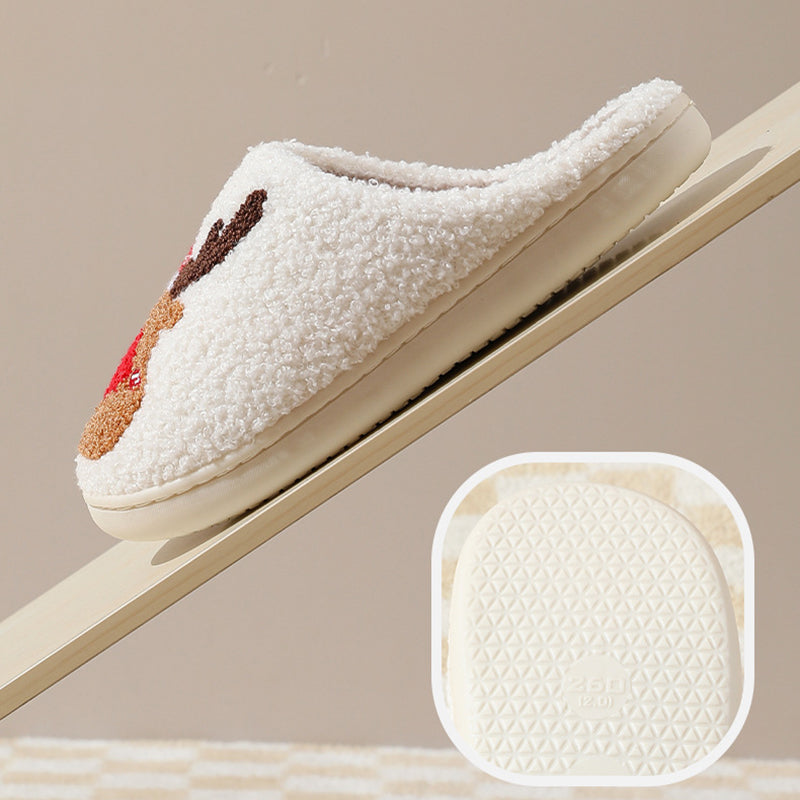 Pair of reindeer Christmas slippers