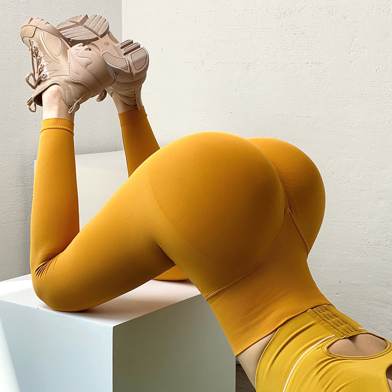 Woman in scrunch bum gym leggings