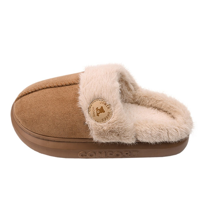 Phoebe | Fluffy Platform Slippers with Fur Collar, Unisex