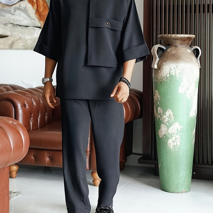 Men's Coordinated Two-Piece Set with Chest Pocket