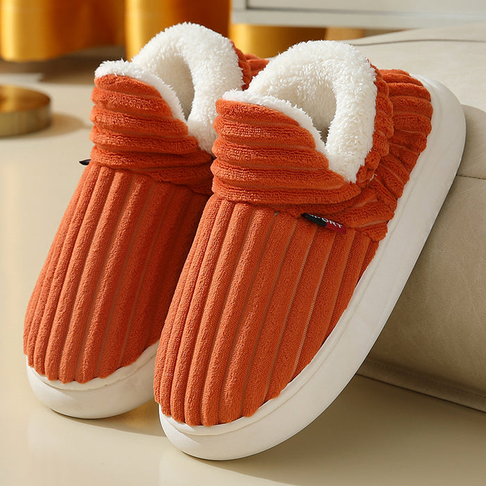 Poppy | Ribbed plush house shoes with high fleece collar