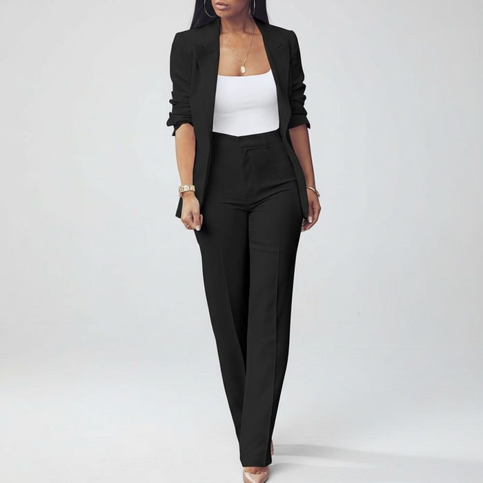 Women's Tailored Blazer and Trousers Set for Office