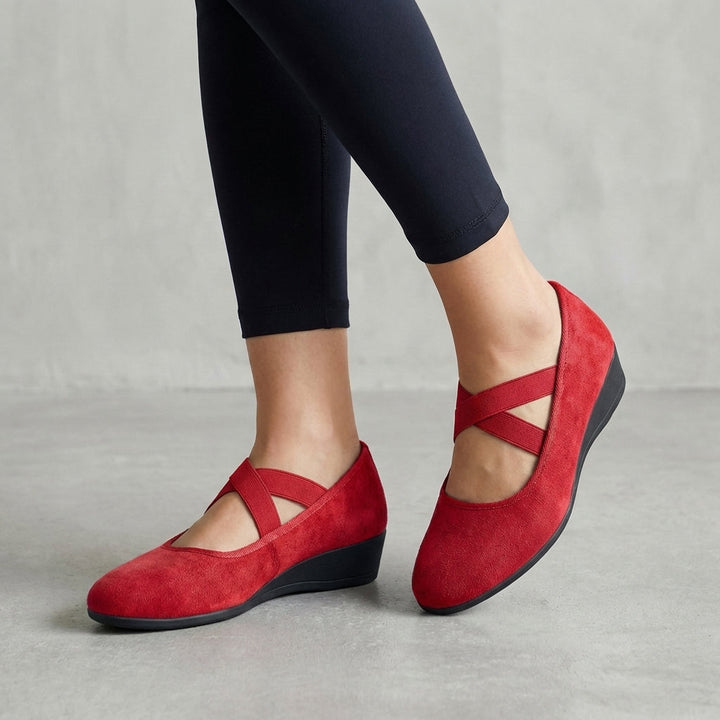 Natalie | Women’s Orthopaedic Criss-Cross Strap Wedge Flats