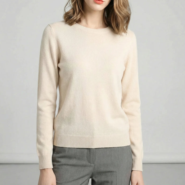Women's Crew Neck Jumper Long Sleeve Knit for Layering