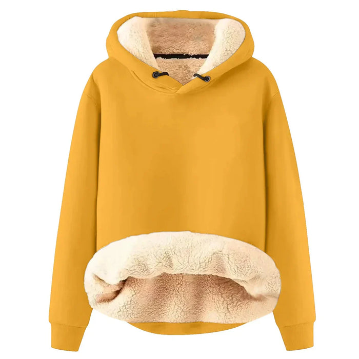 Women's Fleece-Lined Hoodie with Adjustable Drawstring