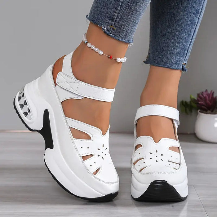 Women's Platform Mary Jane Trainers with Ankle Strap