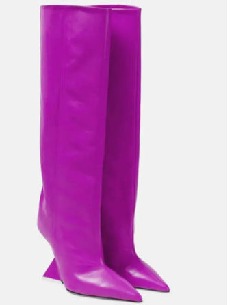 Women's Knee-High Pointed-Toe Stiletto Boots
