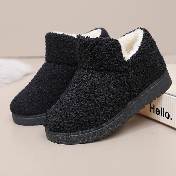 Women's Fleece-Lined Slipper Boots with Ankle Height