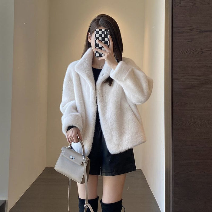 Women's Oversized Teddy Jacket Open Front Cosy Fleece
