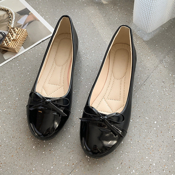 Women's Ballet Flats with Bow Detail and Cushioned Insole