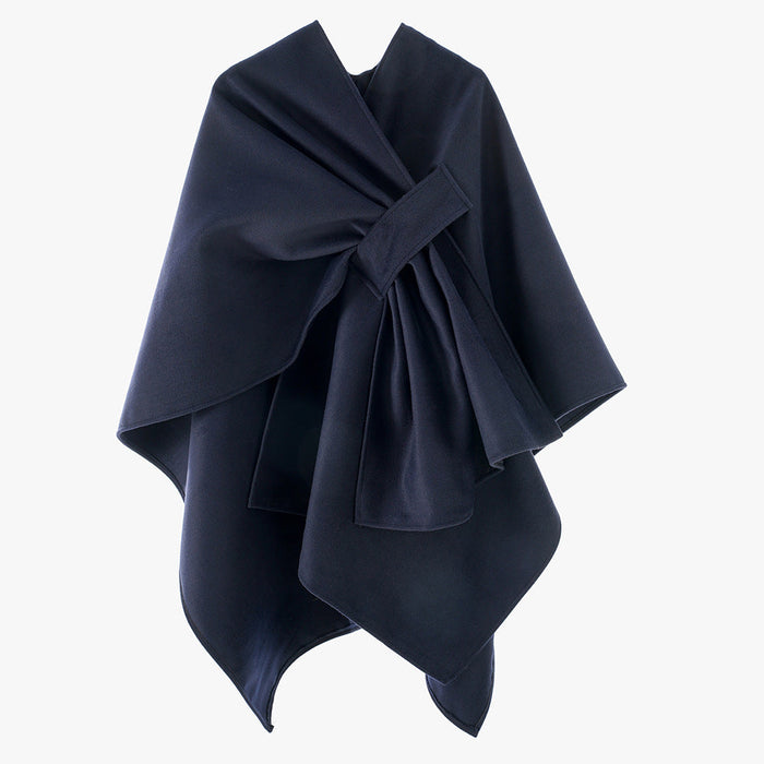Women's Draped Cape Wrap with Asymmetric Hem