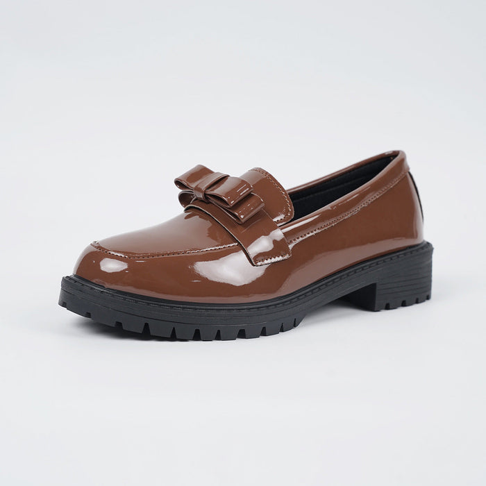 Women's Patent Penny Loafers with Chunky Sole