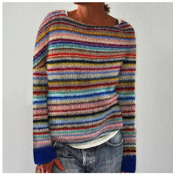 Women's Fair Isle Knit Jumper with Round Neck