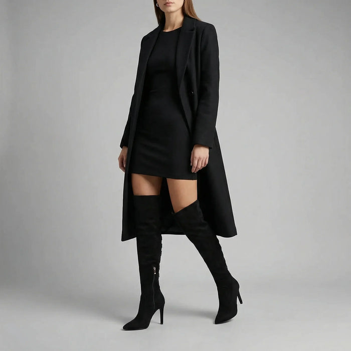 Women's Over-the-Knee High Heel Boots with Back Cutouts