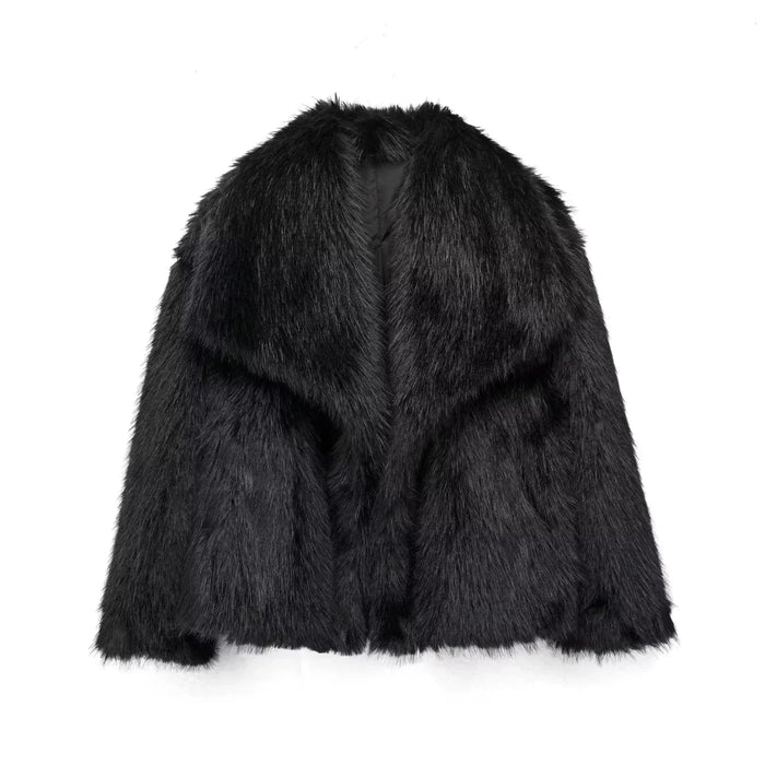Women's Oversized Faux Fur Coat Long Sleeve Winter