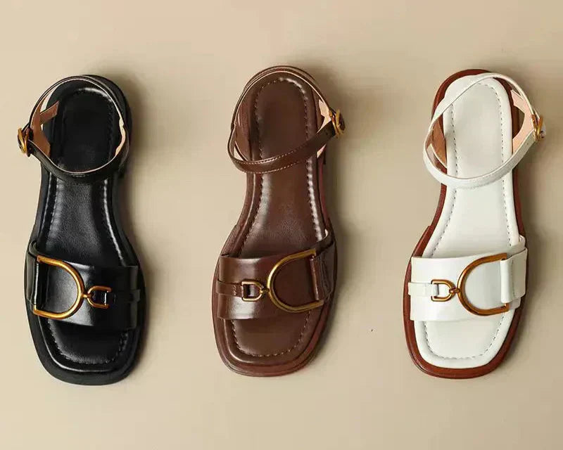 Amara | Buckled Flat Sandals