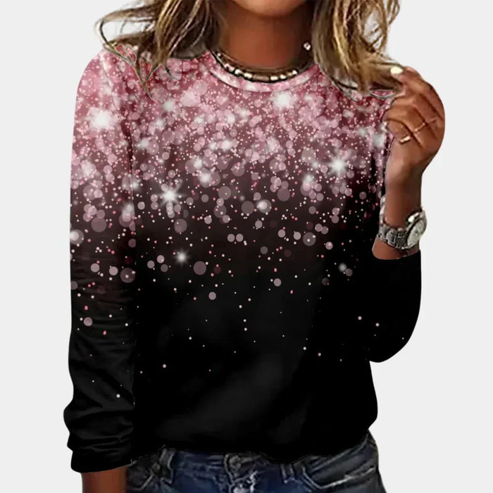 Women's Gradient Snowflake Print Jumper Long Sleeve