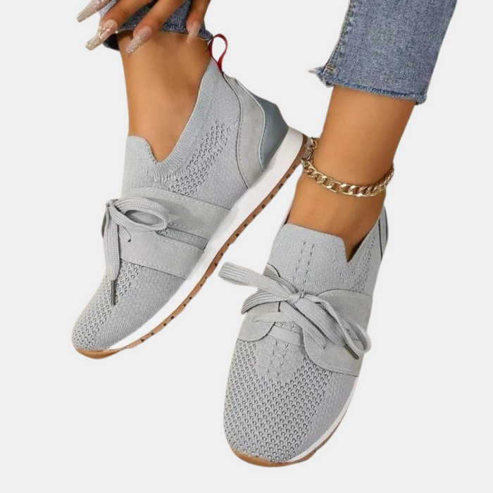 Women's Knit Lace-Up Trainers with Orthopedic Support