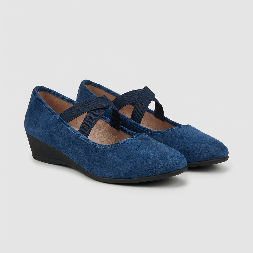 Natalie | Women’s Orthopaedic Criss-Cross Strap Wedge Flats