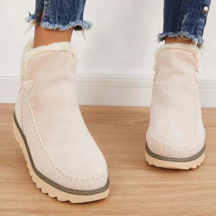 Women's Faux Fur-Lined Ankle Boots with Tread Sole