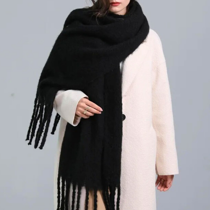 Women's Soft Oversized Scarf with Tassel Fringe