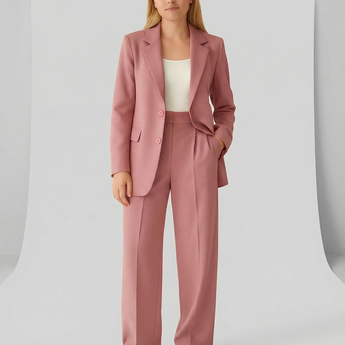Women's Tailored Blazer and Trouser Suit Two-Piece Set