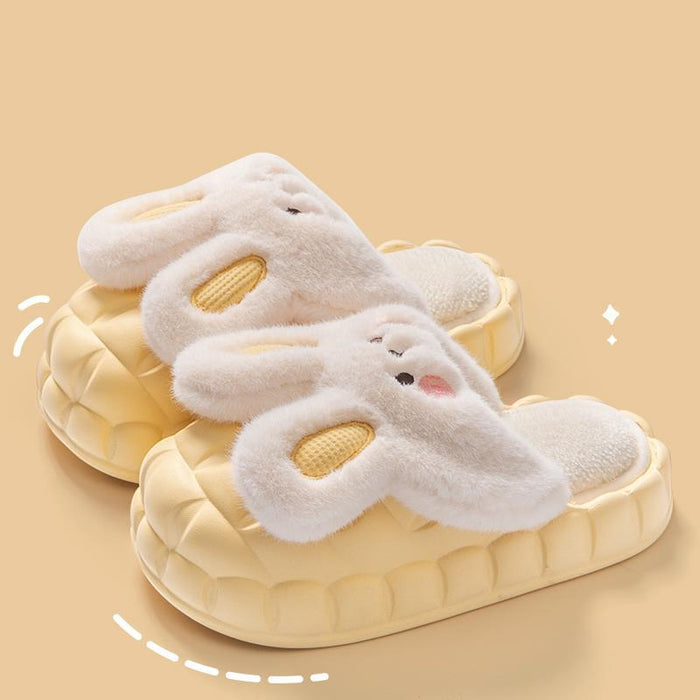 Freya | Fluffy bunny slippers with washable detachable top