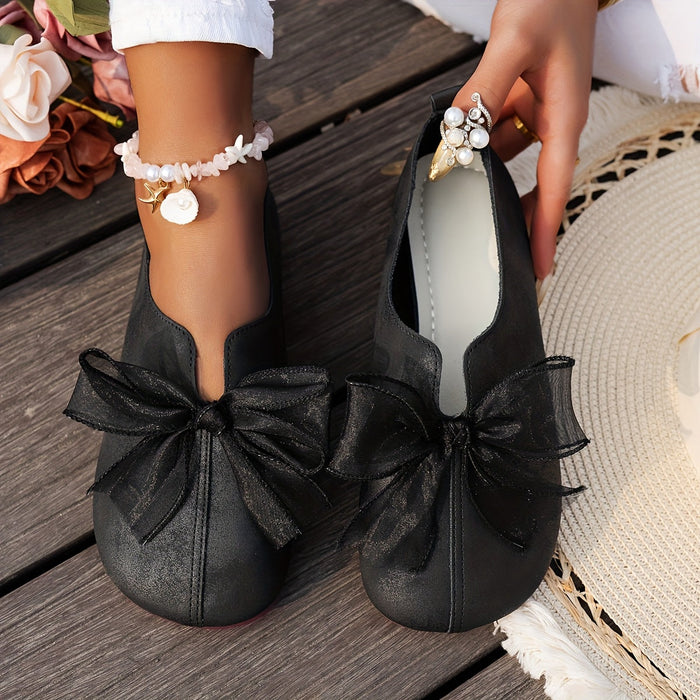 Women's Bow Slip-On Flats with Soft Cushioning