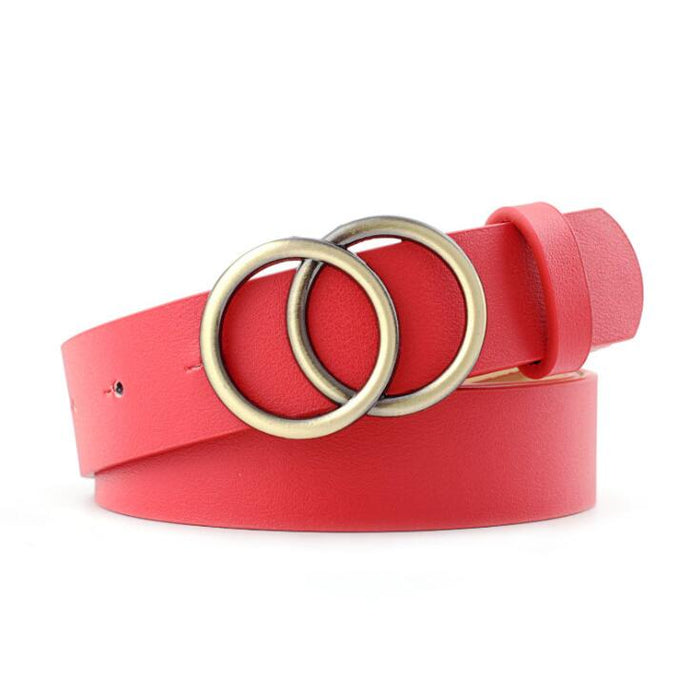 Women's O-Ring Buckle Belt Adjustable Waist Strap