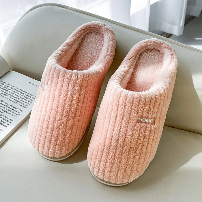 Imogen | Ribbed plush closed-toe slippers with non-slip sole