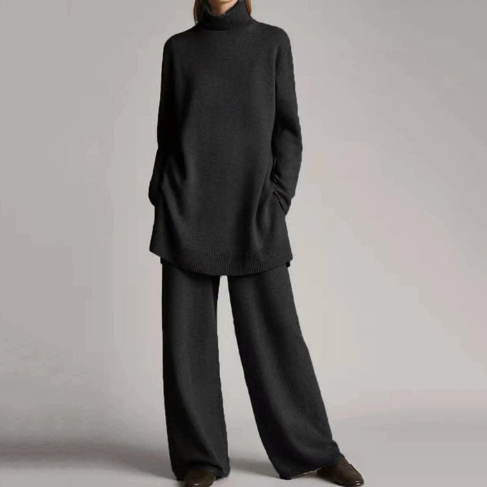 Women's Turtleneck Jumper and Trousers Set for Lounge