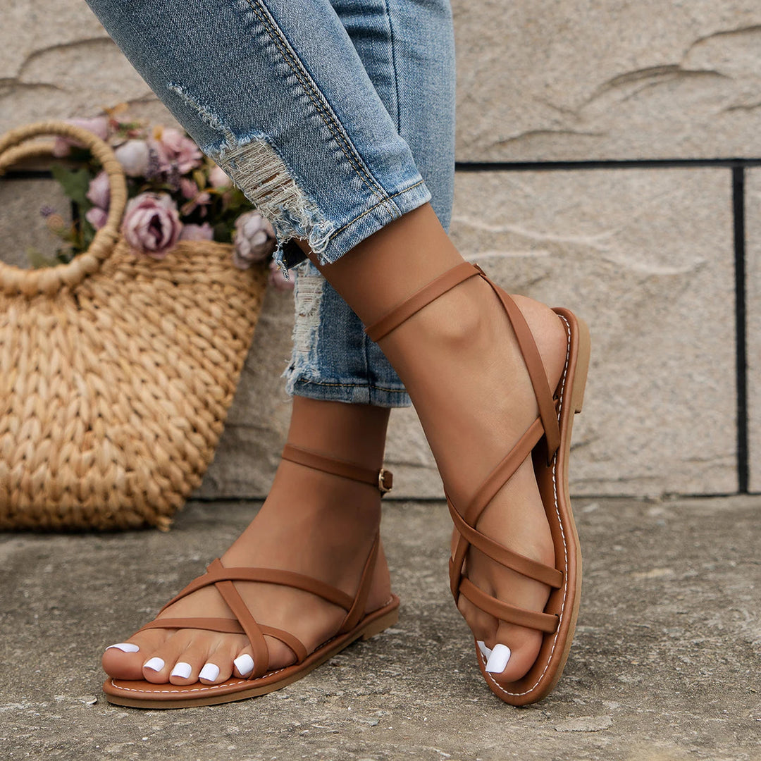 Destiny | Womens Ankle Strap Flat Sandals