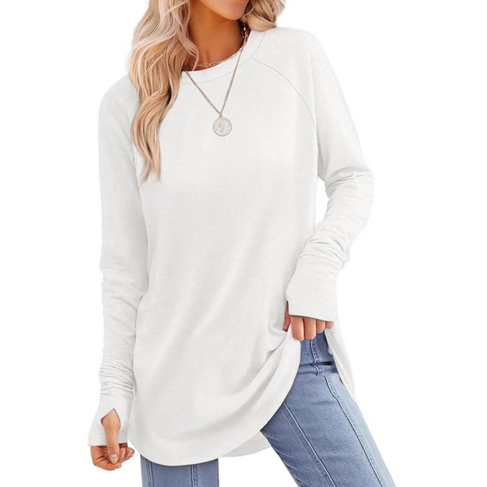 Women's Long-Sleeve Tunic Top with Thumbholes