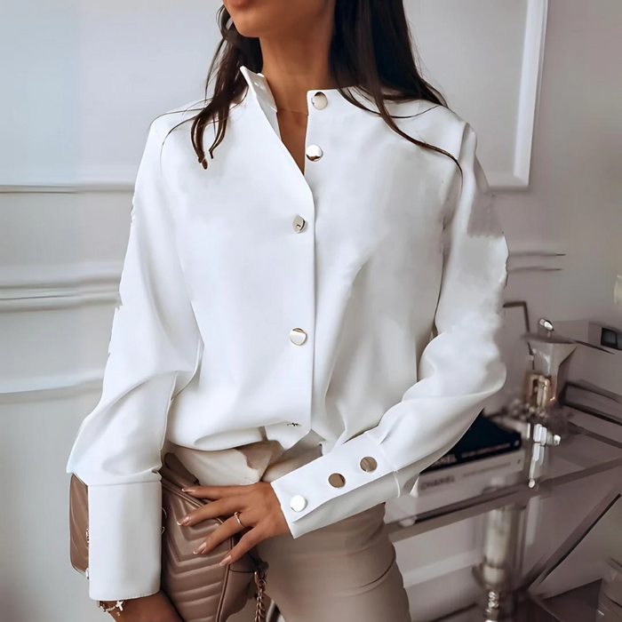 Women's Classic Collar Button-Down Shirt Long Sleeve