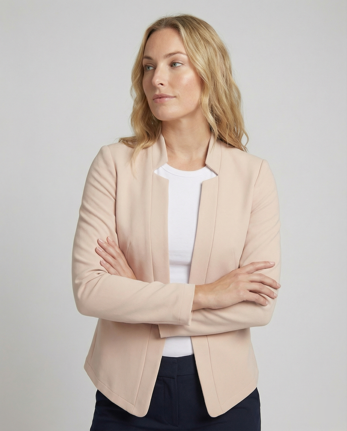 Women's Open-Front Blazer with Shawl Collar
