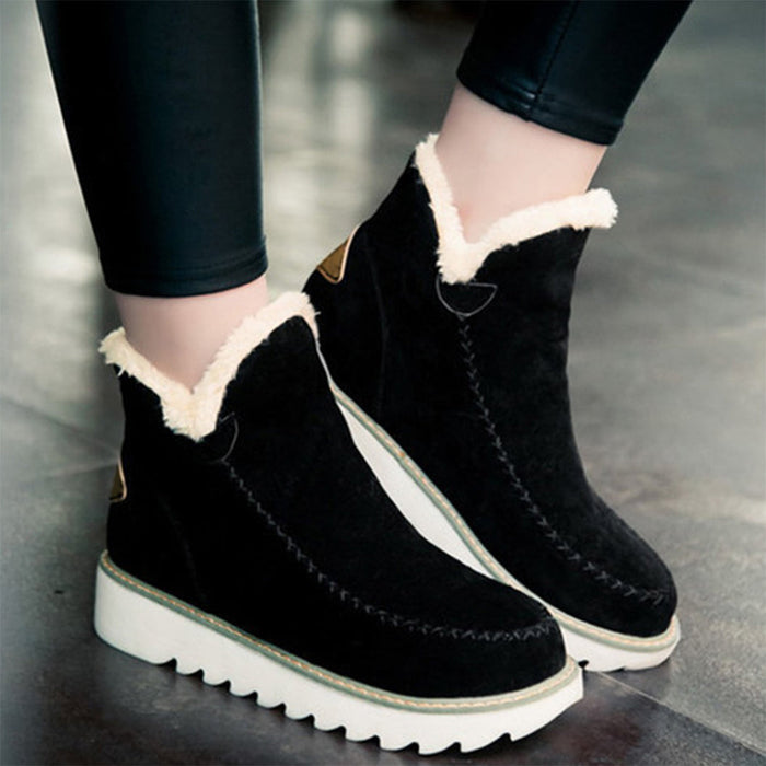 Women's Faux Fur-Lined Ankle Boots with Lugged Sole