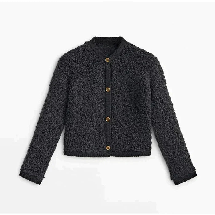 Women's Teddy Jacket with Zip Front and Fitted Cut